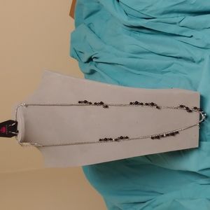 Paparazzi Silver with blk/gray/silver beads + matching earrings